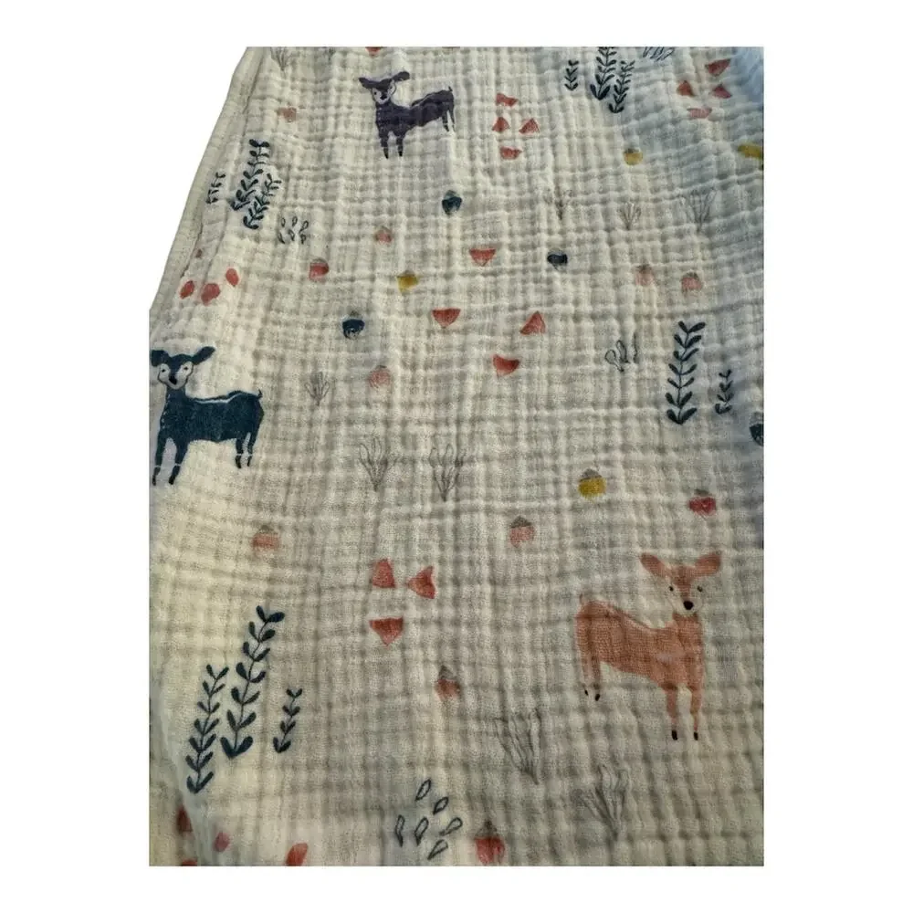 1st Laugh Organic Cotton Muslin Sleep Sack Deer Print Baby Wearable Blanket